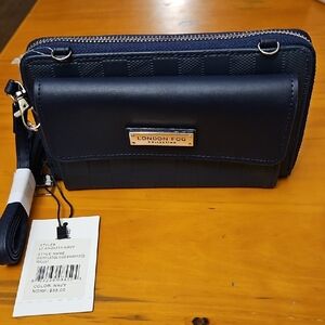 NWT London Fog Elegant Navy 100TH ANNIVERSARY daisy Wallet